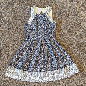 Rewind Blue Sleeveless A-Line Mini Dress